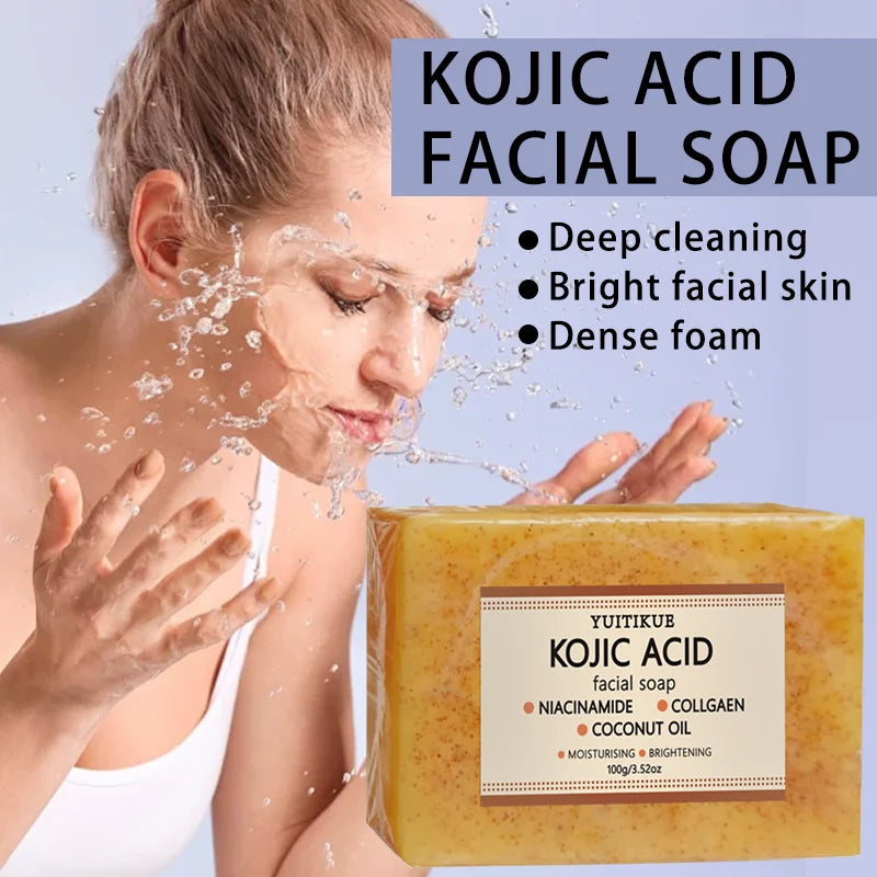 YUITIKUE Kojic Acid Facial Soap Brightening Cleansing Bar with Collagen - 4