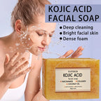 YUITIKUE Kojic Acid Facial Soap Brightening Cleansing Bar with Collagen