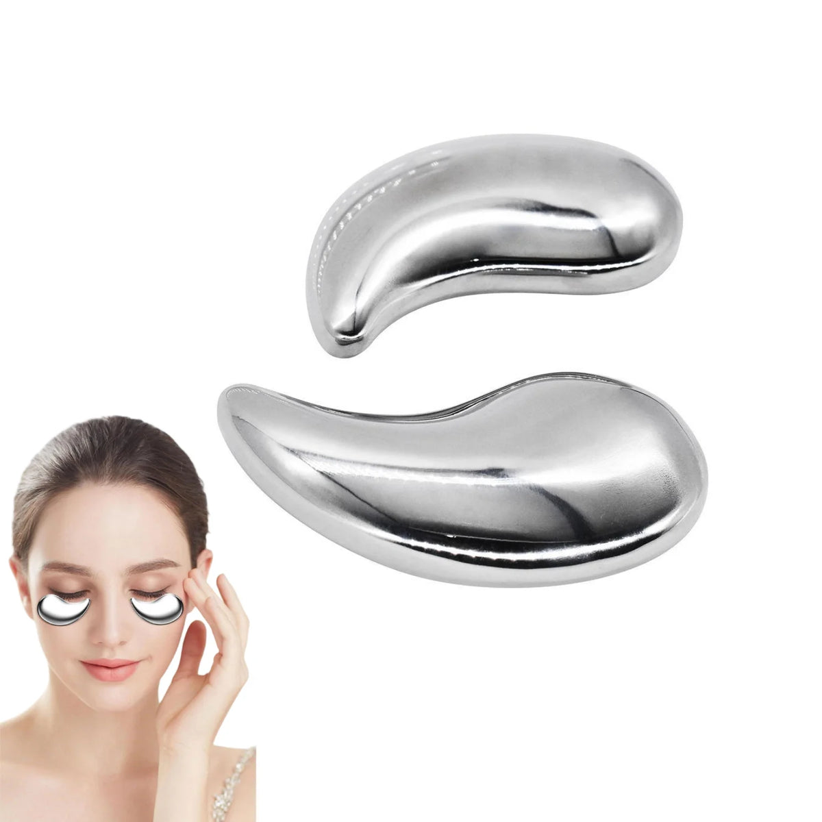 Stainless Steel Cooling Eye Pads for Puffiness and Dark Circles