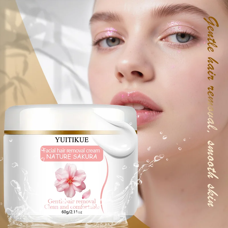 Yuitikue Sakura Facial Hair Removal Cream Gentle Face Hair Remover 60g - 7
