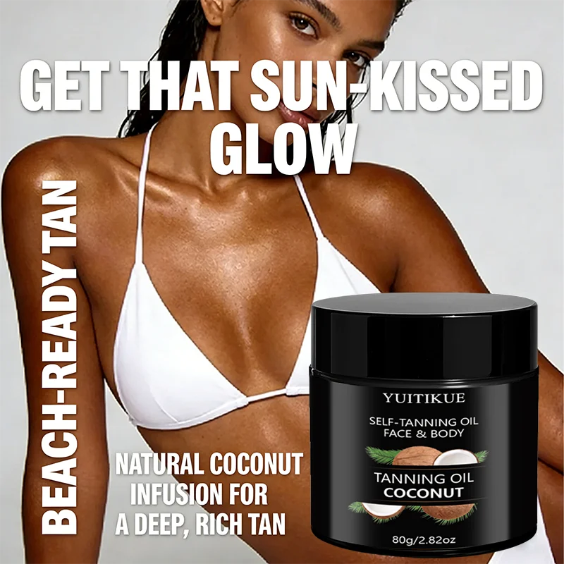 Yuitikue Coconut Self Tanning Oil Face and Body Bronzer Glow