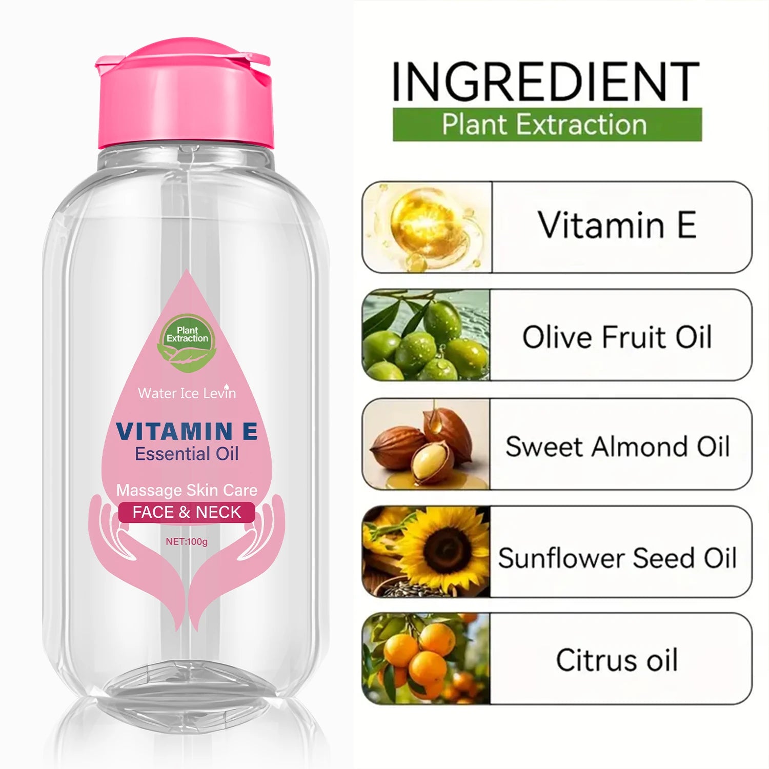 Water Ice Levin Vitamin E Facial Cleanser Moisturizing Face Wash 100g - 3