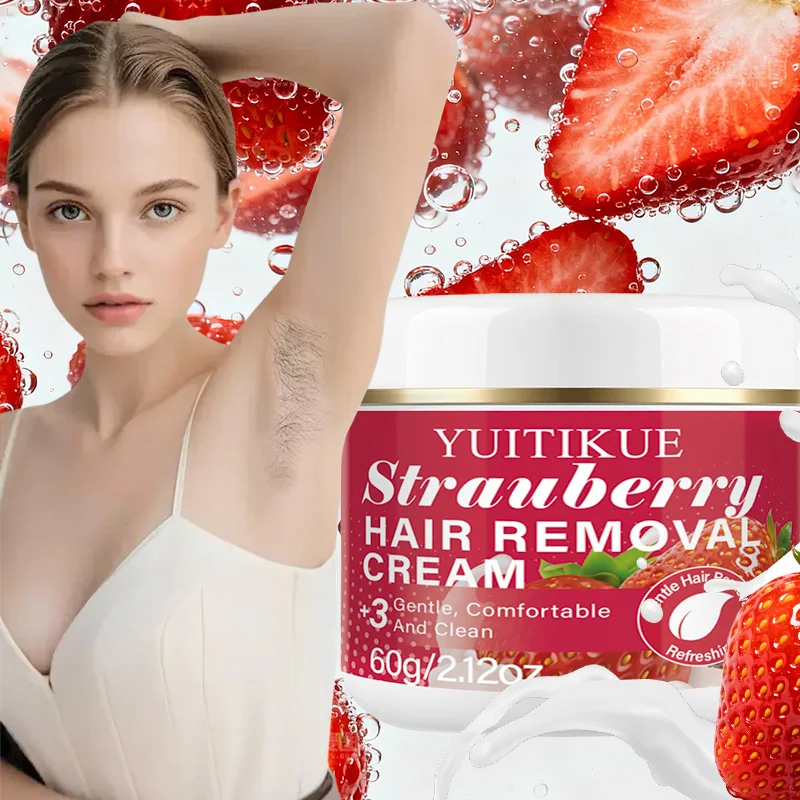 YUITIKUE Strawberry Hair Removal Cream Gentle Painless Depilatory
