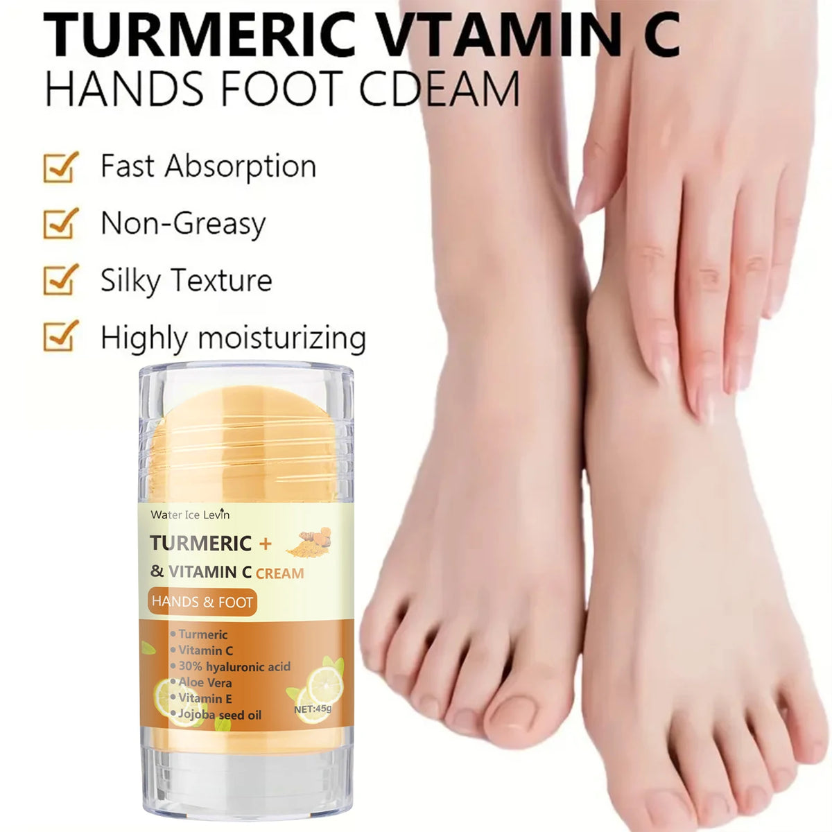 Turmeric and Vitamin C Hand and Foot Moisturizing Cream 45g