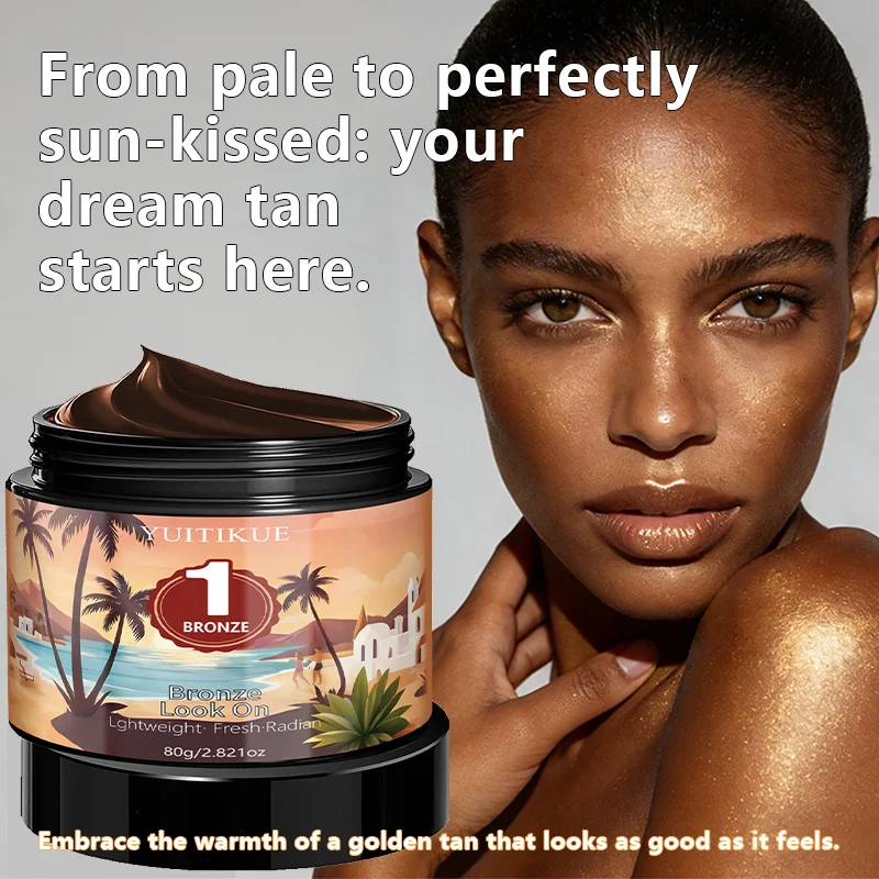 YUITIKUE Self Tanning Cream Natural Bronze Glow Bronzer 80g - 5