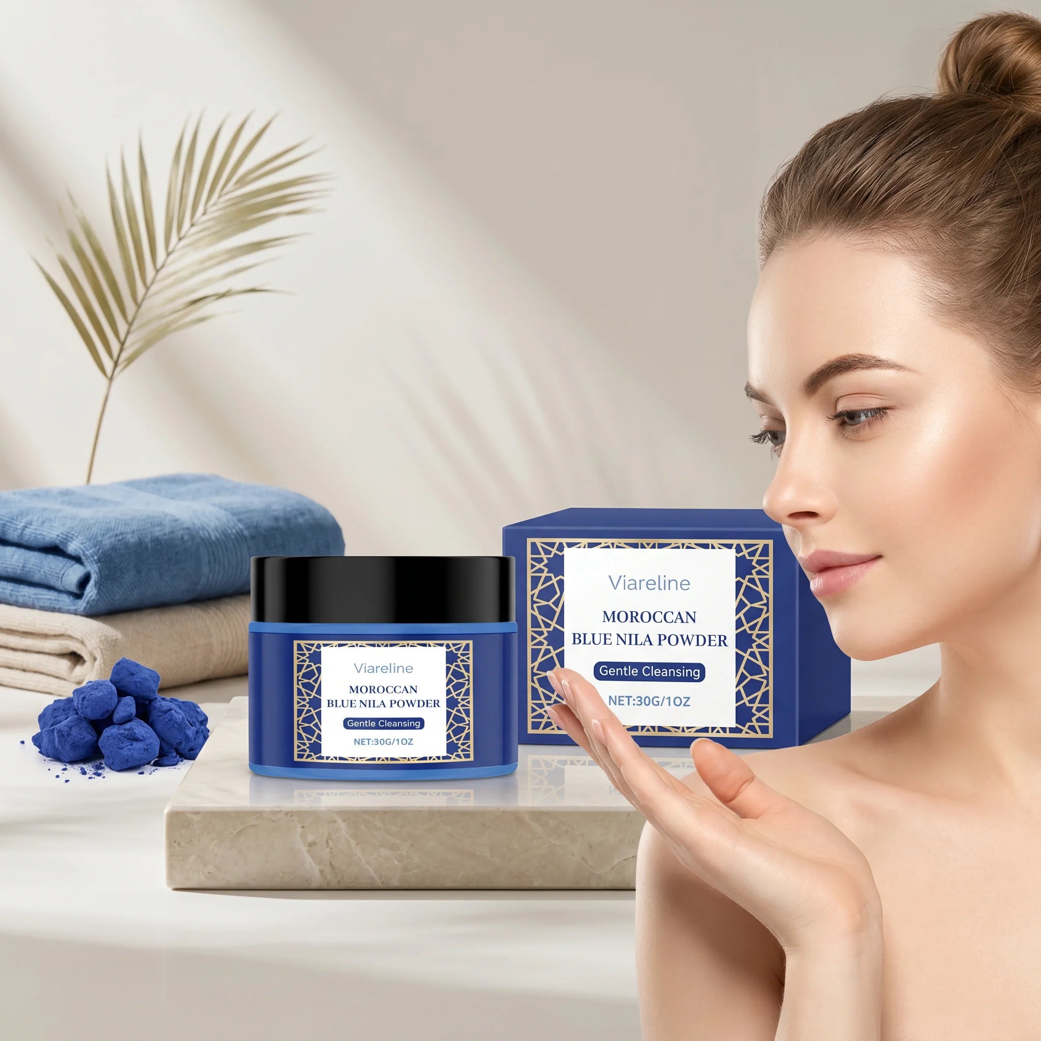 Moroccan Blue Nila Brightening Face Mask Powder - 1