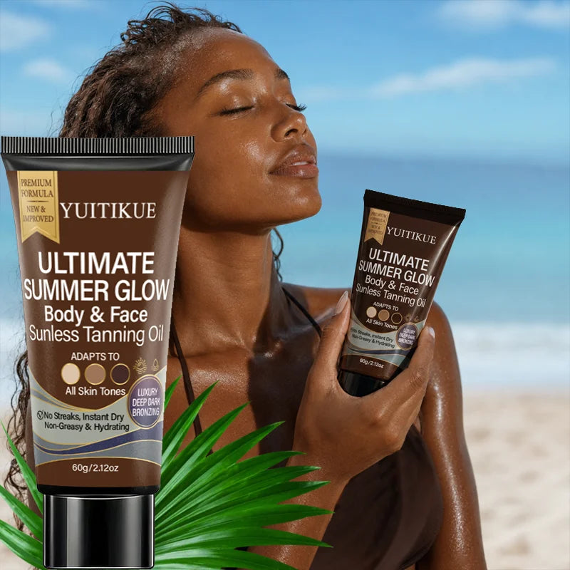 YUITIKUE Self Tanning Oil Face and Body Sunless Bronzer 60g - 8