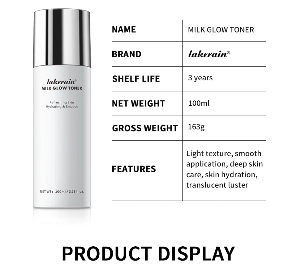 Brightening Milk Glow Toner for Hydrated Skin