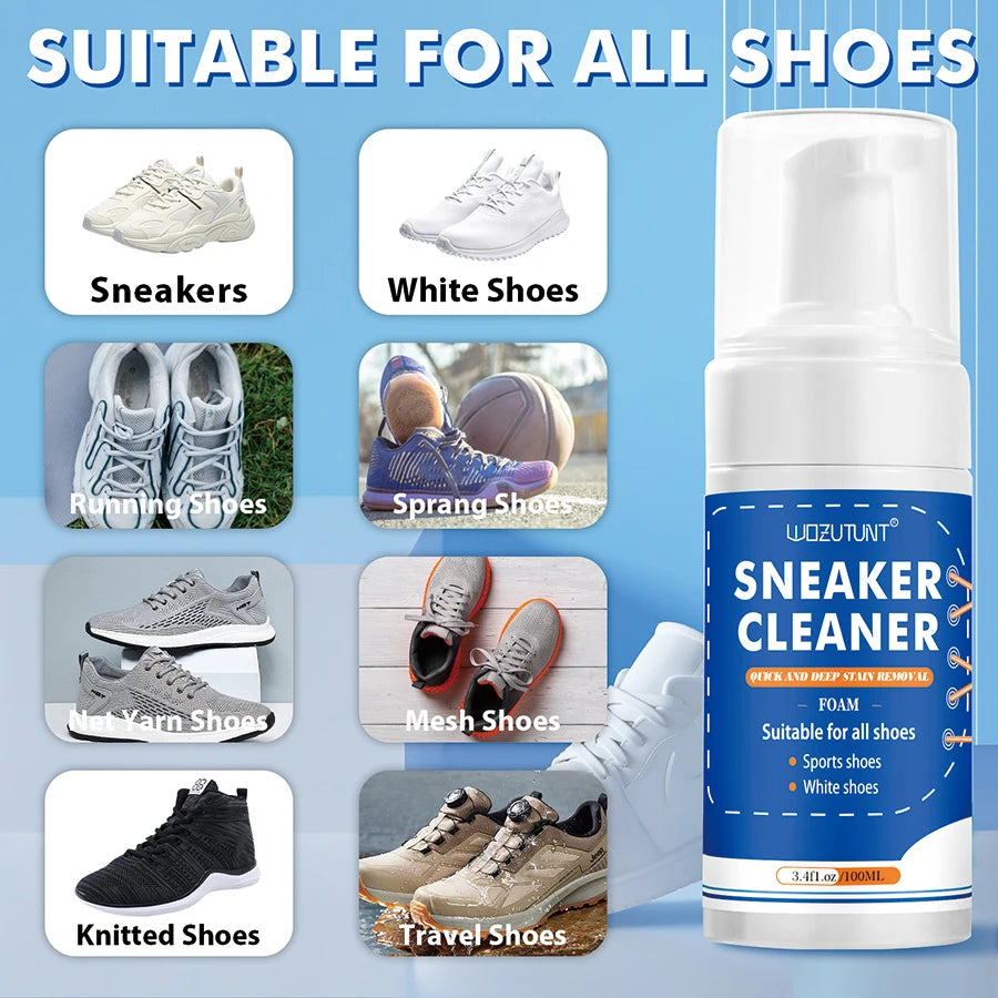 Shoe Cleaner Kit Sneaker Foam and Foot Shoe Deodorizer Spray Set