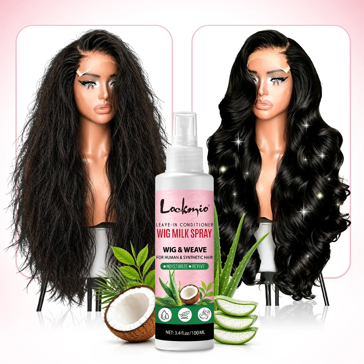 Lockmio Wig Milk Spray Leave-in Conditioner for Synthetic and Human Hair - 7