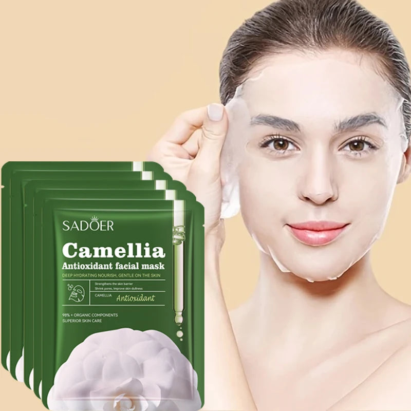 Sadoer Camellia Moisturizing Facial Mask 5 Piece Hydrating Sheet Set - 1
