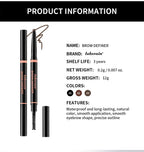 Waterproof Triangular Eyebrow Pencil with Grooming Brush