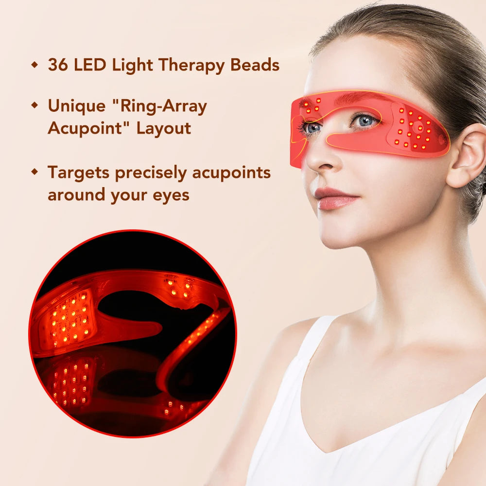 3D LED Red Light Therapy Eye Massager for Fatigue and Dark Circles
