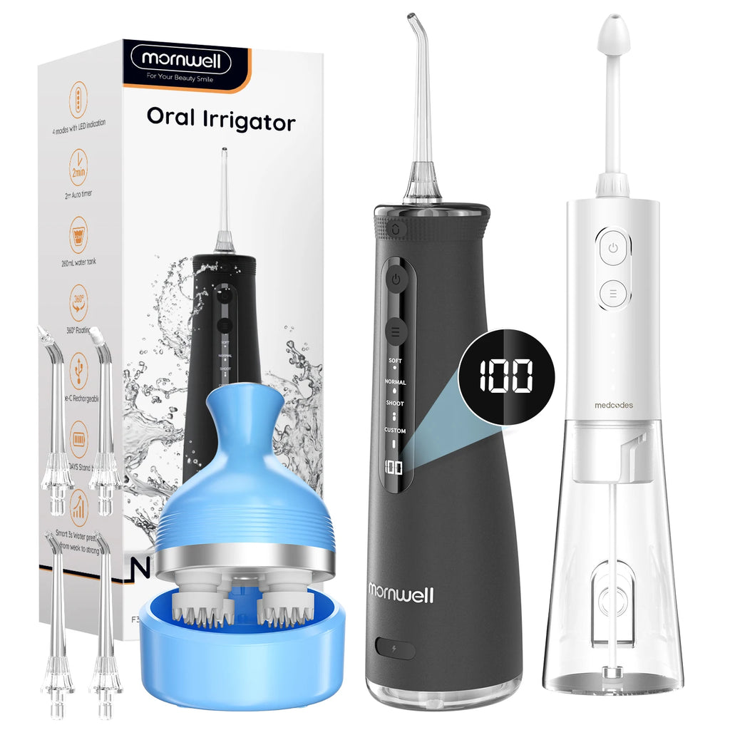 Portable Oral Irrigator and Electric Scalp Massager Set