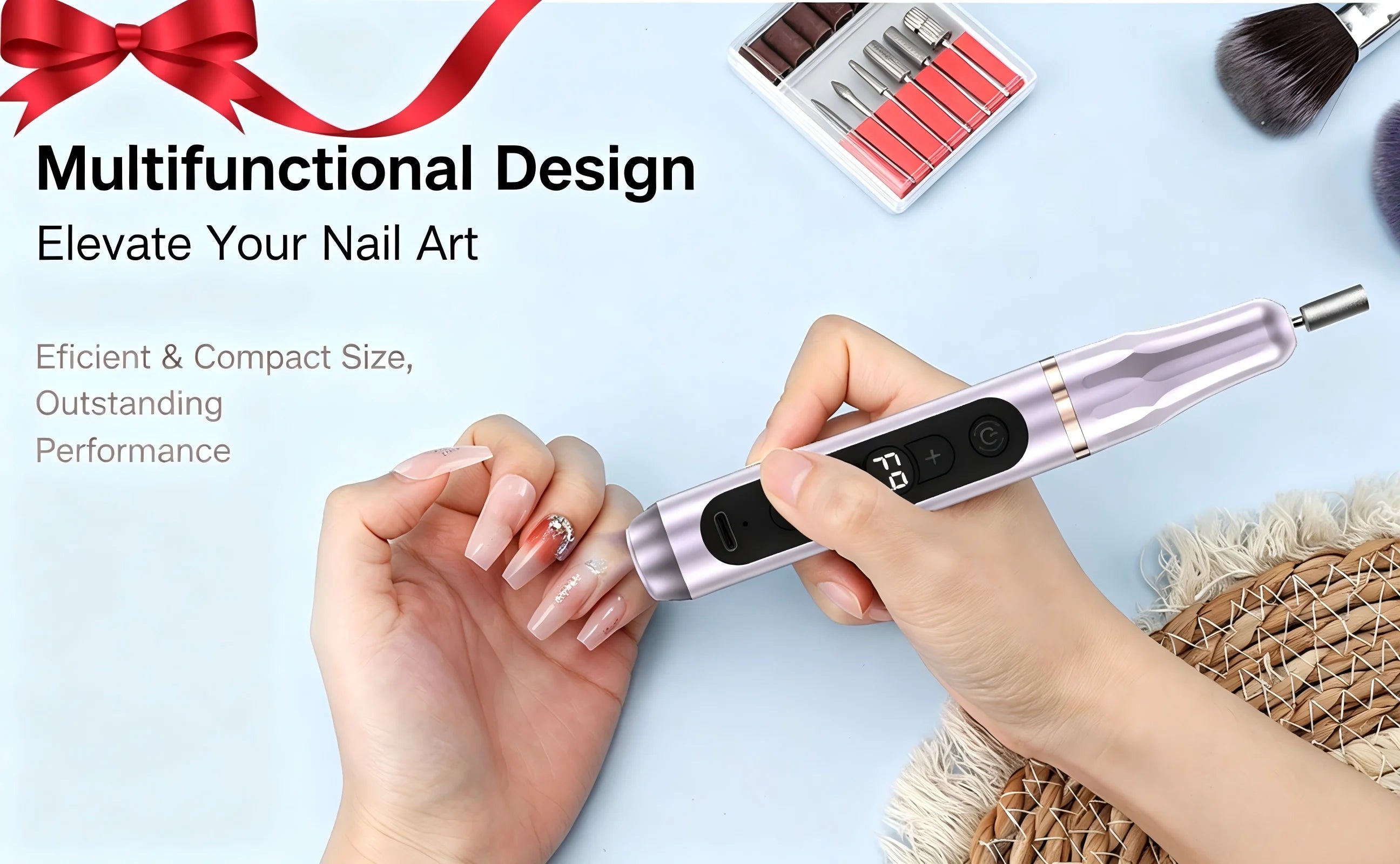 Portable Cordless Electric Nail Drill and UV Gel Polish Dryer - 8