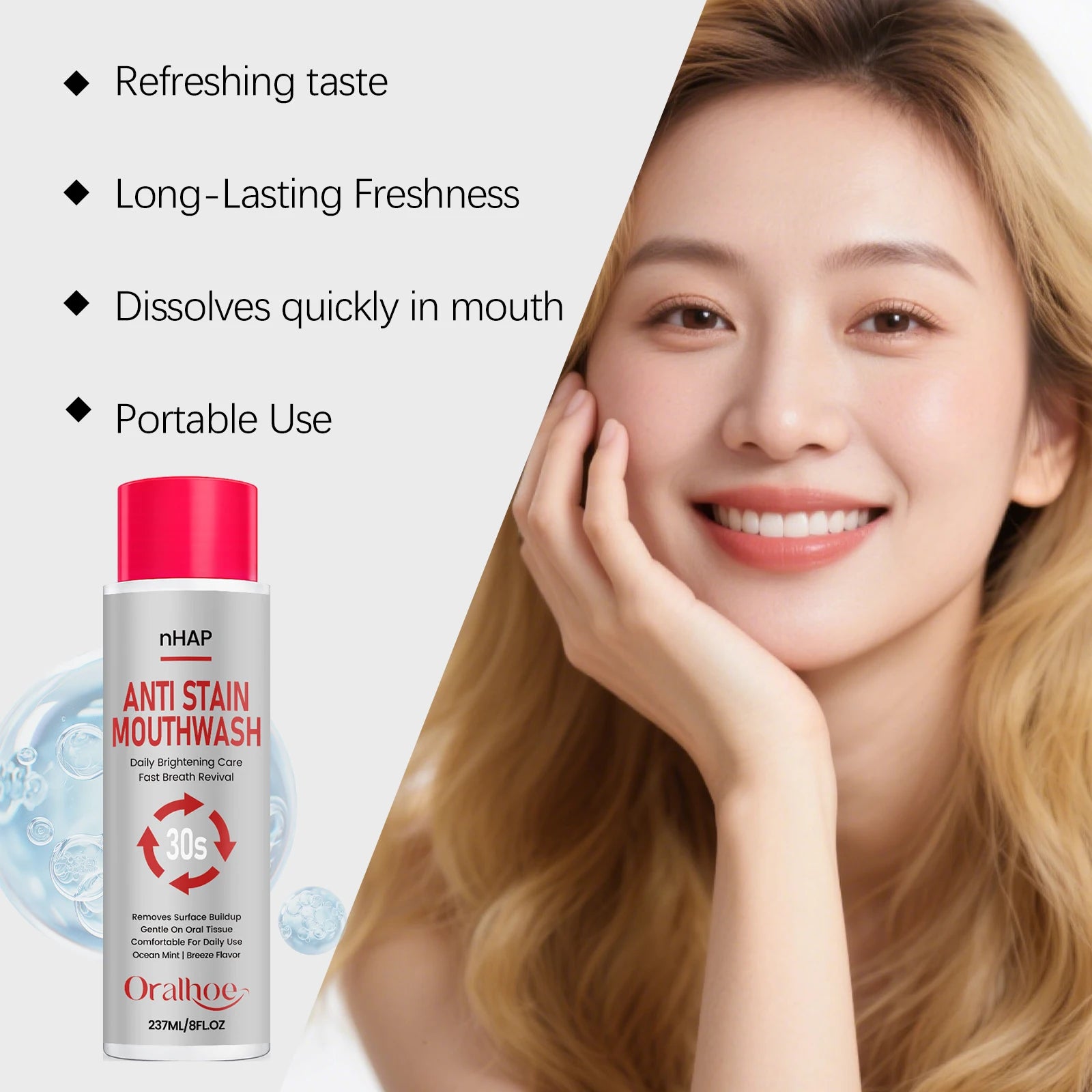 Alcohol-Free Teeth Whitening Mouthwash for Fresh Breath - 11