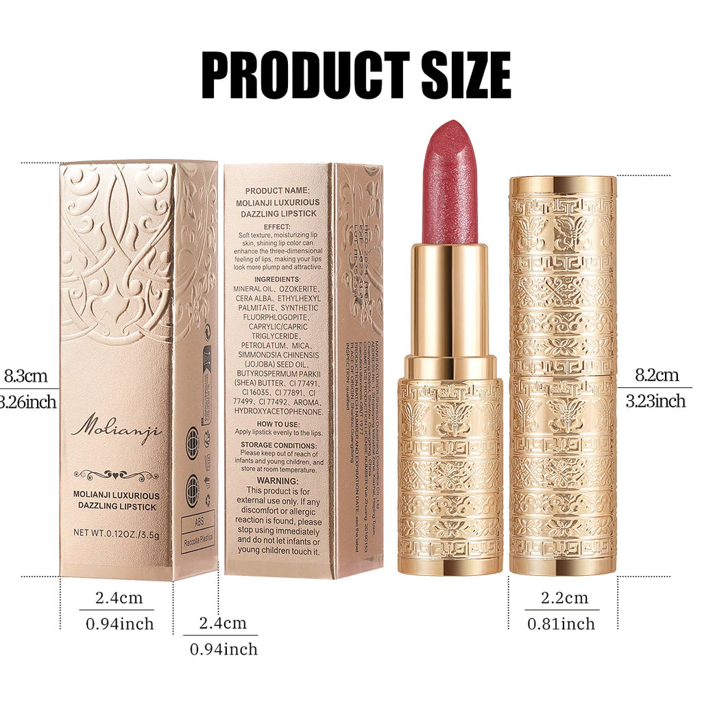 Molianji Shining Lipstick Long Lasting Moisturizing Lip Makeup