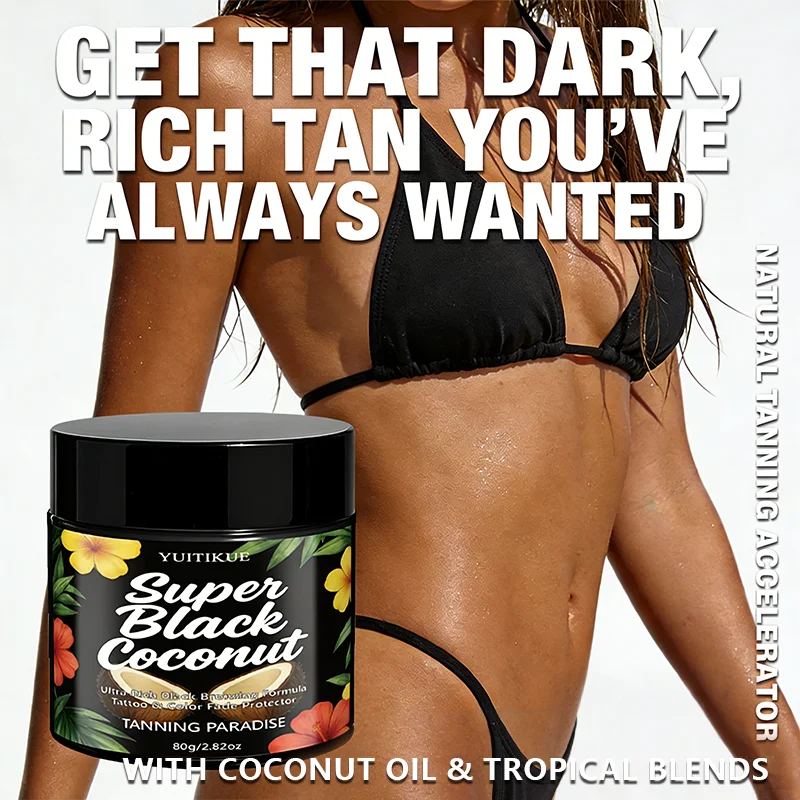 Yuitikue Super Black Coconut Tanning Cream Ultra Dark Bronzer 80g