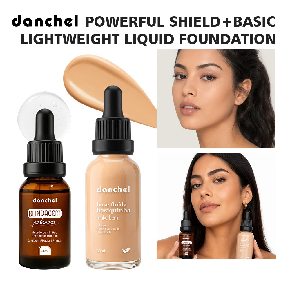 Liquid Foundation and Primer Makeup Set for Long-Lasting Coverage