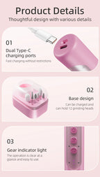 Cordless Electric Nail Drill Kit for Manicure and Pedicure