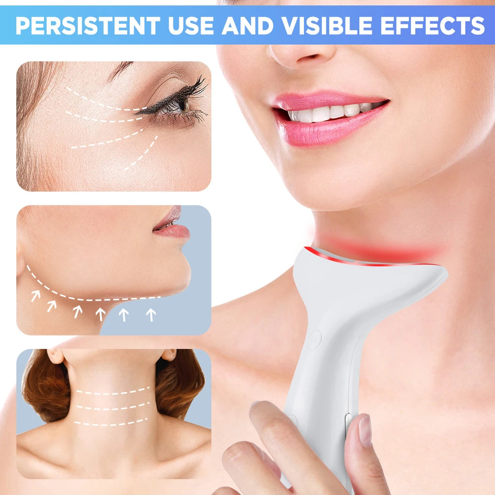 LED Facial and Neck Skin Tightening Massage Device - 19