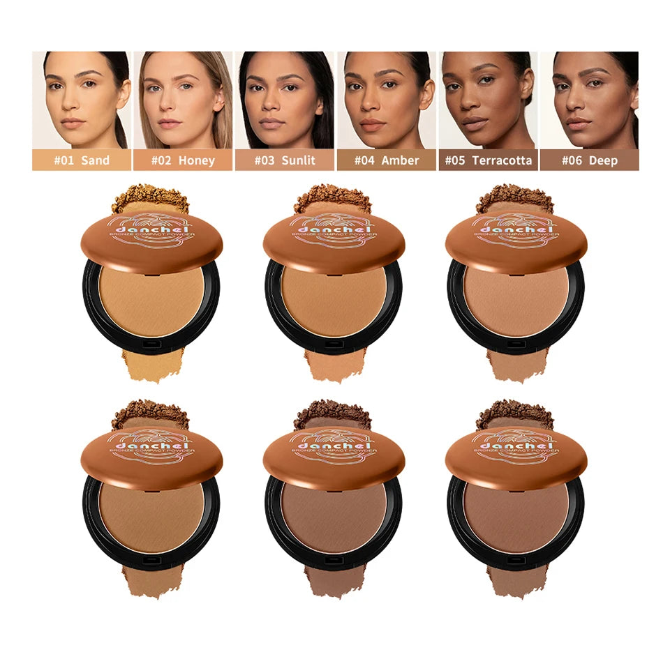 Matte Bronze Pressed Powder for Natural Sun-Kissed Look
