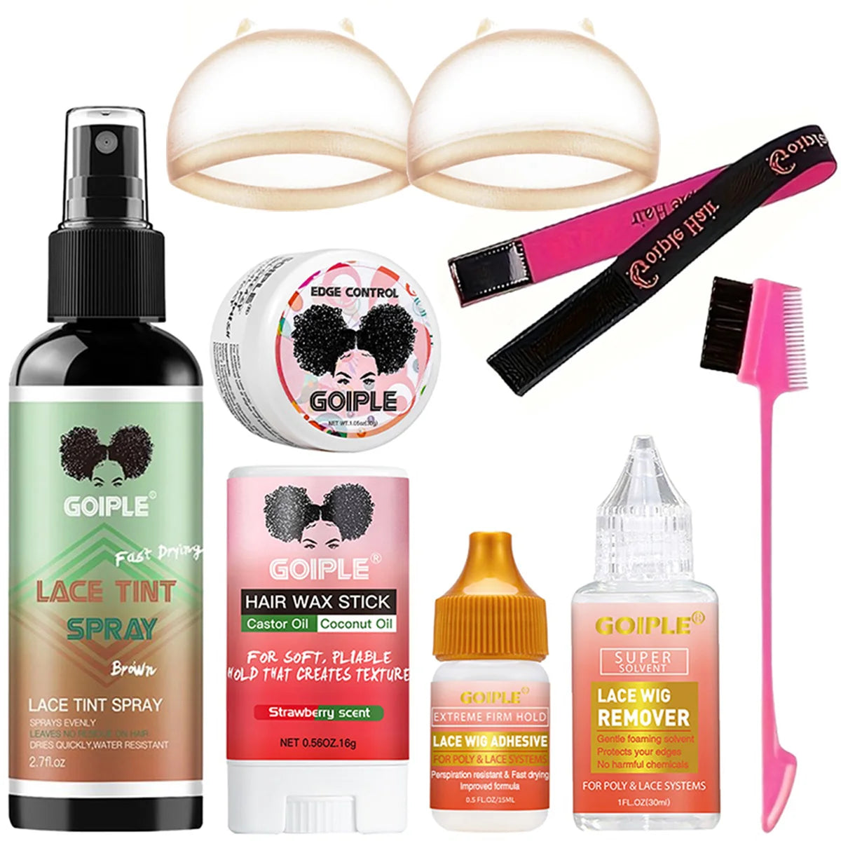 Goiple Lace Wig Installation Kit Adhesive Remover and Styling Tools