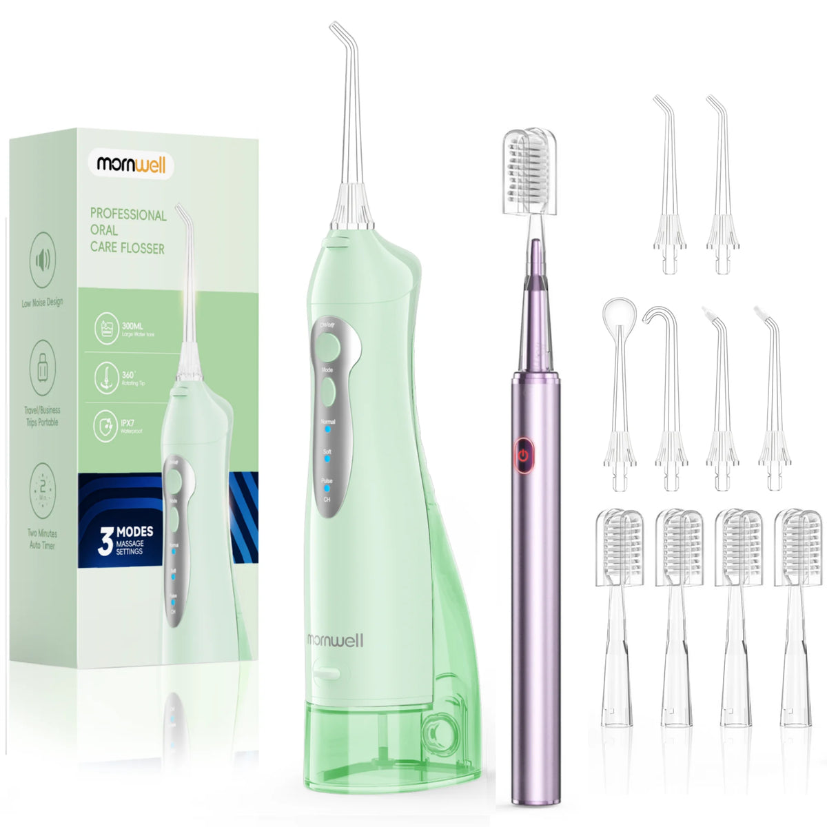 Electric Toothbrush and Portable Water Flosser Oral Care Set