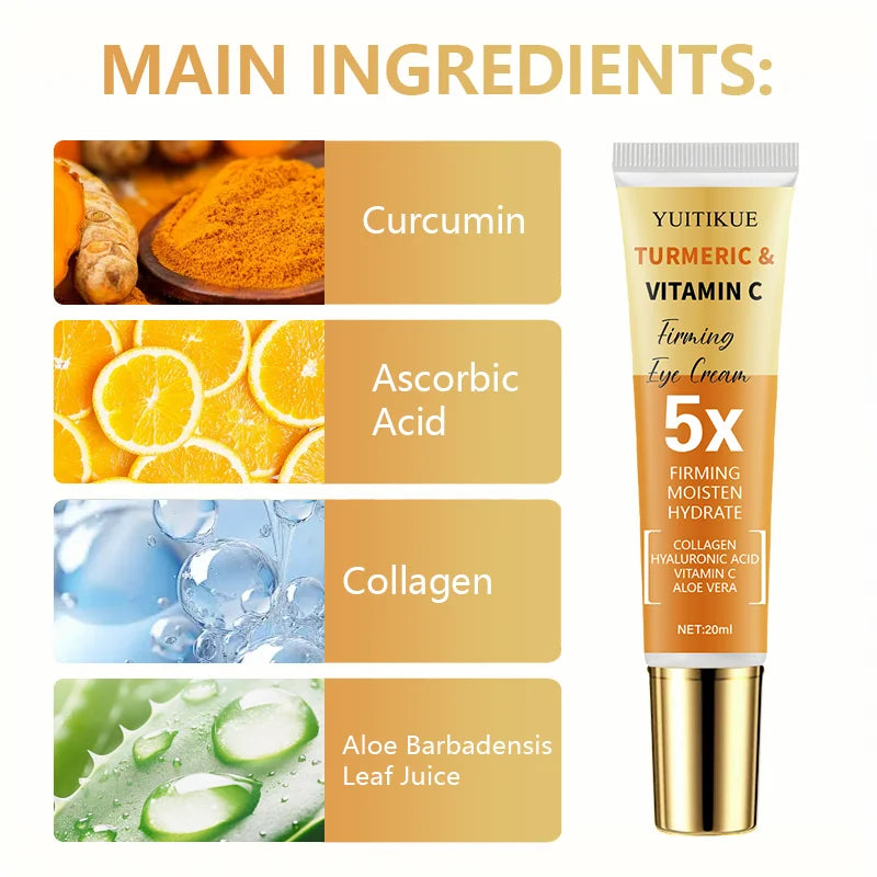 YUITIKUE Turmeric Vitamin C Eye Cream for Dark Circles and Firming