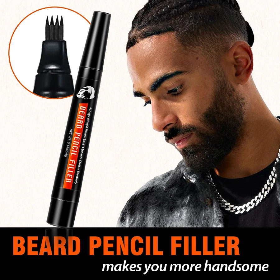 Beard Filler Pen and Brush Kit Waterproof Mustache Grooming Tool - 5