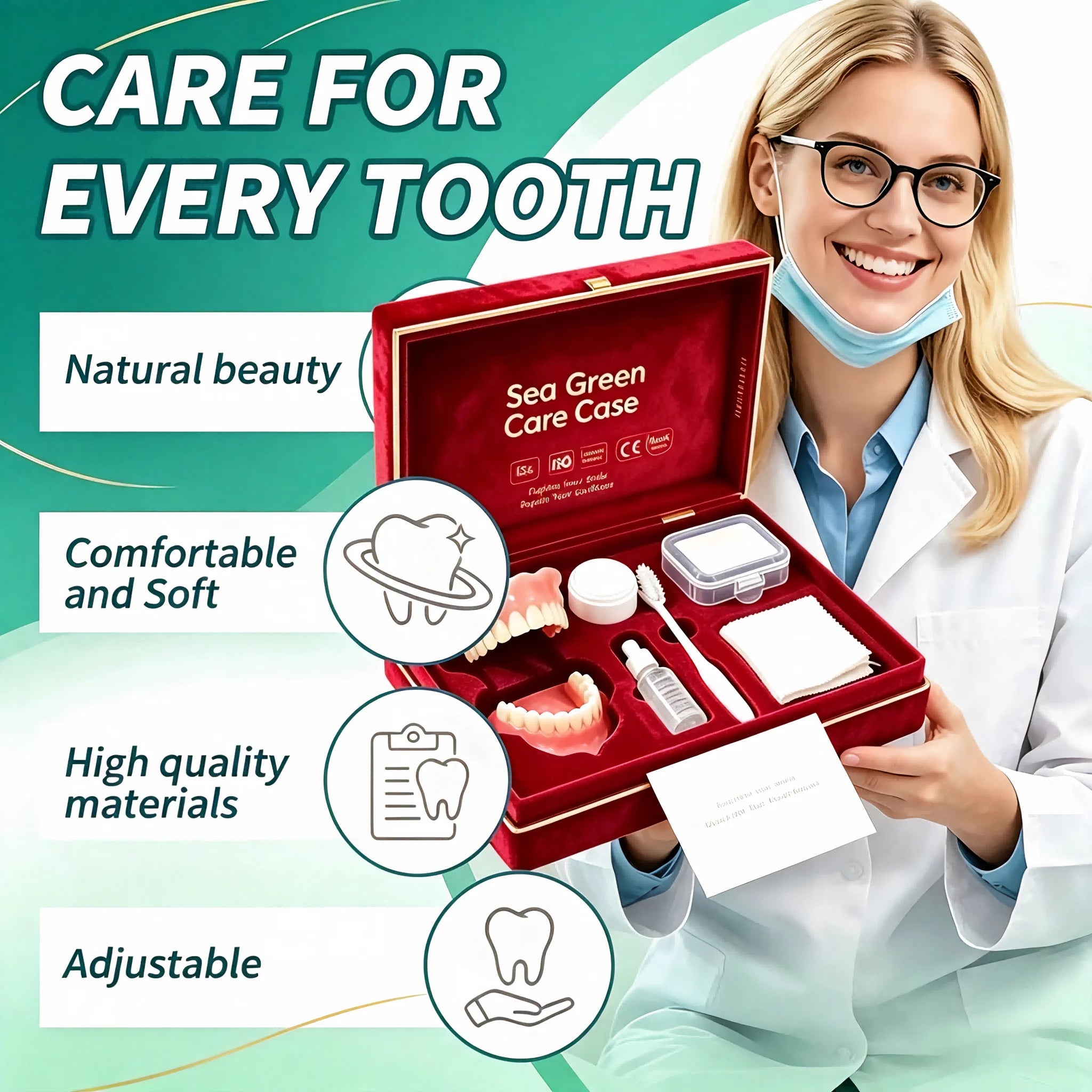 Complete Denture Care Kit with Travel Storage Case - 5