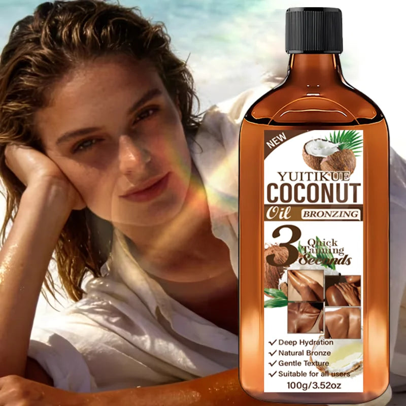 Coconut Bronzing Tanning Oil for Face and Body 100g