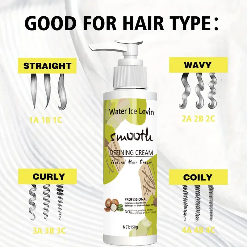 Water Ice Levin Curling Cream Anti Frizz Hair Defining Styling Lotion - 4