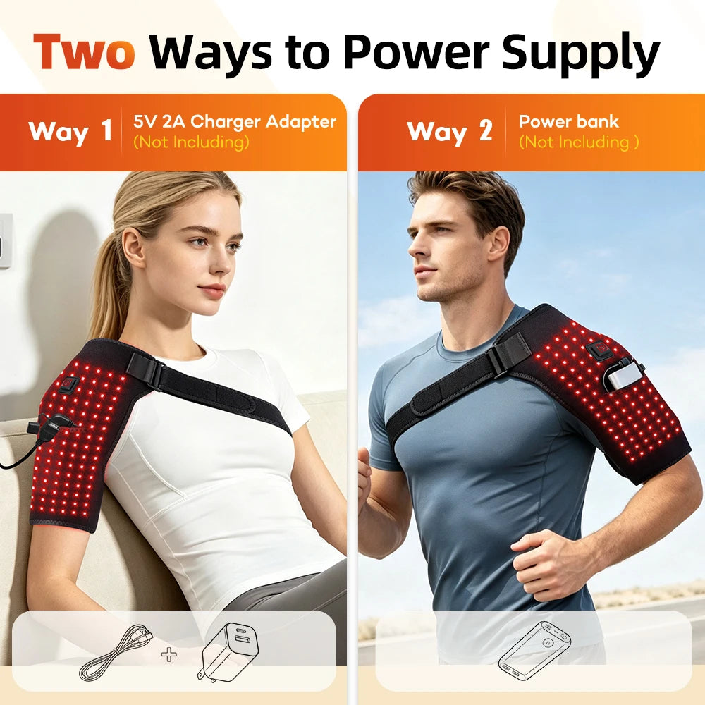 Red Light Therapy Heated Shoulder Wrap for Joint Pain Relief