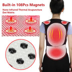 Self-Heating Magnetic Back and Shoulder Support Brace