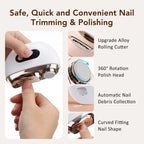 Electric Nail Trimmer and Polisher with LED Light