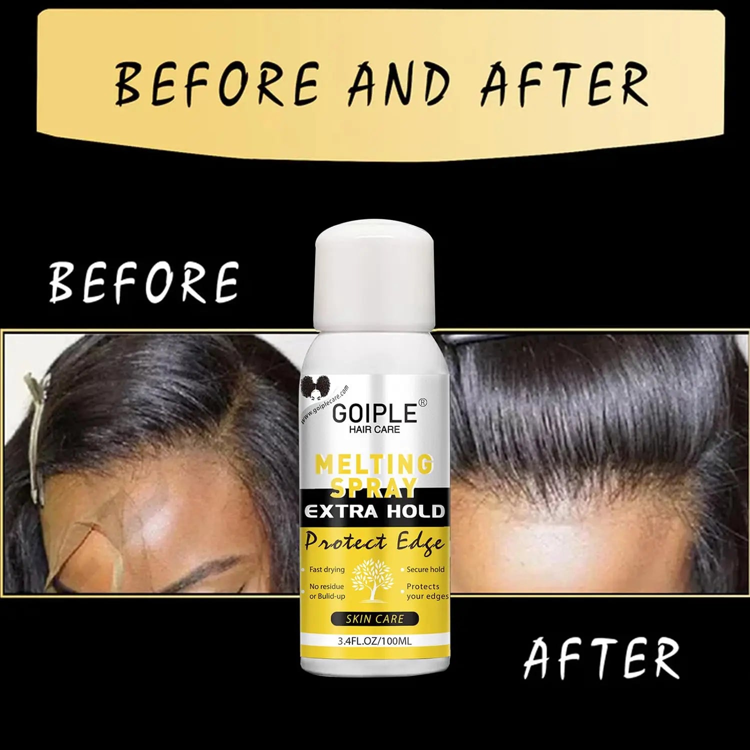 Lace Wig Melting Spray Invisible Adhesive Edge Protection 100ml - 6