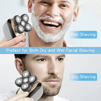 5 in 1 Electric Rotary Shaver Waterproof Beard Trimmer and Grooming Kit