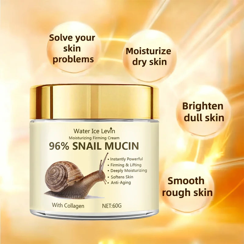 Snail Mucin Firming Cream 96% Extract Anti Aging Face Moisturizer