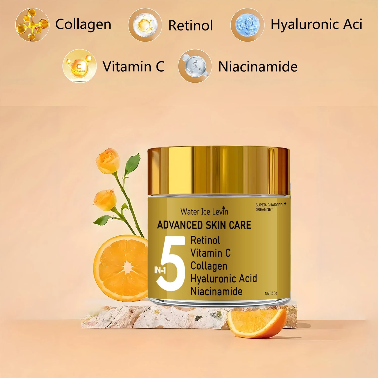 5-in-1 Facial Moisturizing Cream with Vitamin C Retinol and Collagen - 3