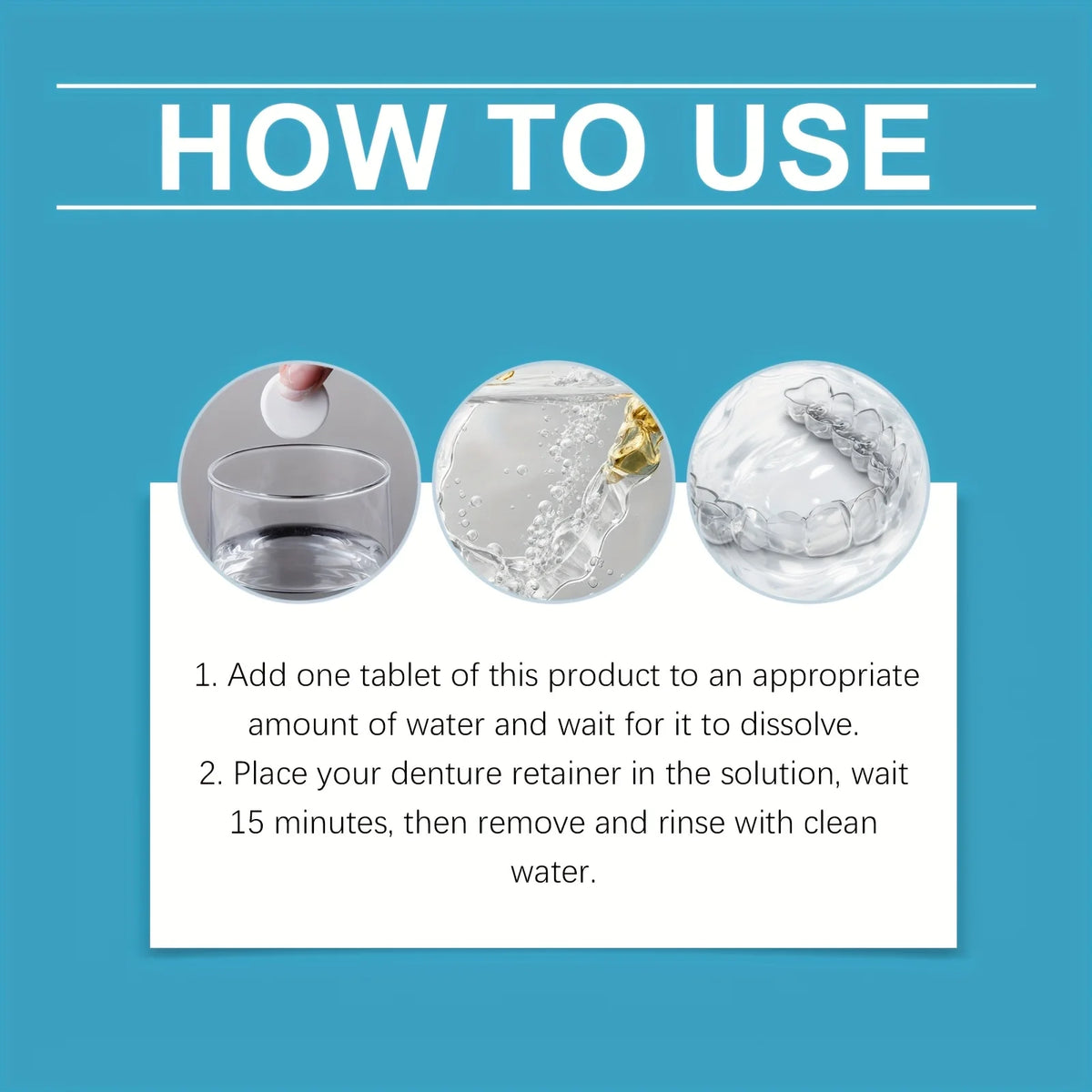 Effervescent Denture Cleaning Tablets for Deep Stain Removal