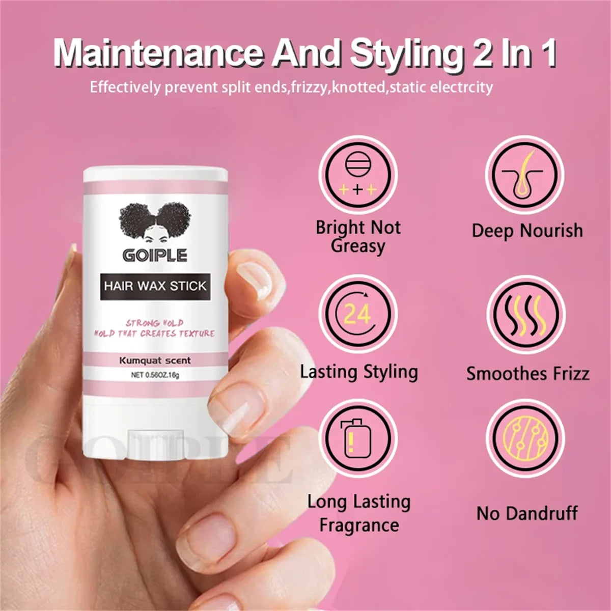 Hair Wax Stick and Edge Control Gel Set with Styling Combs