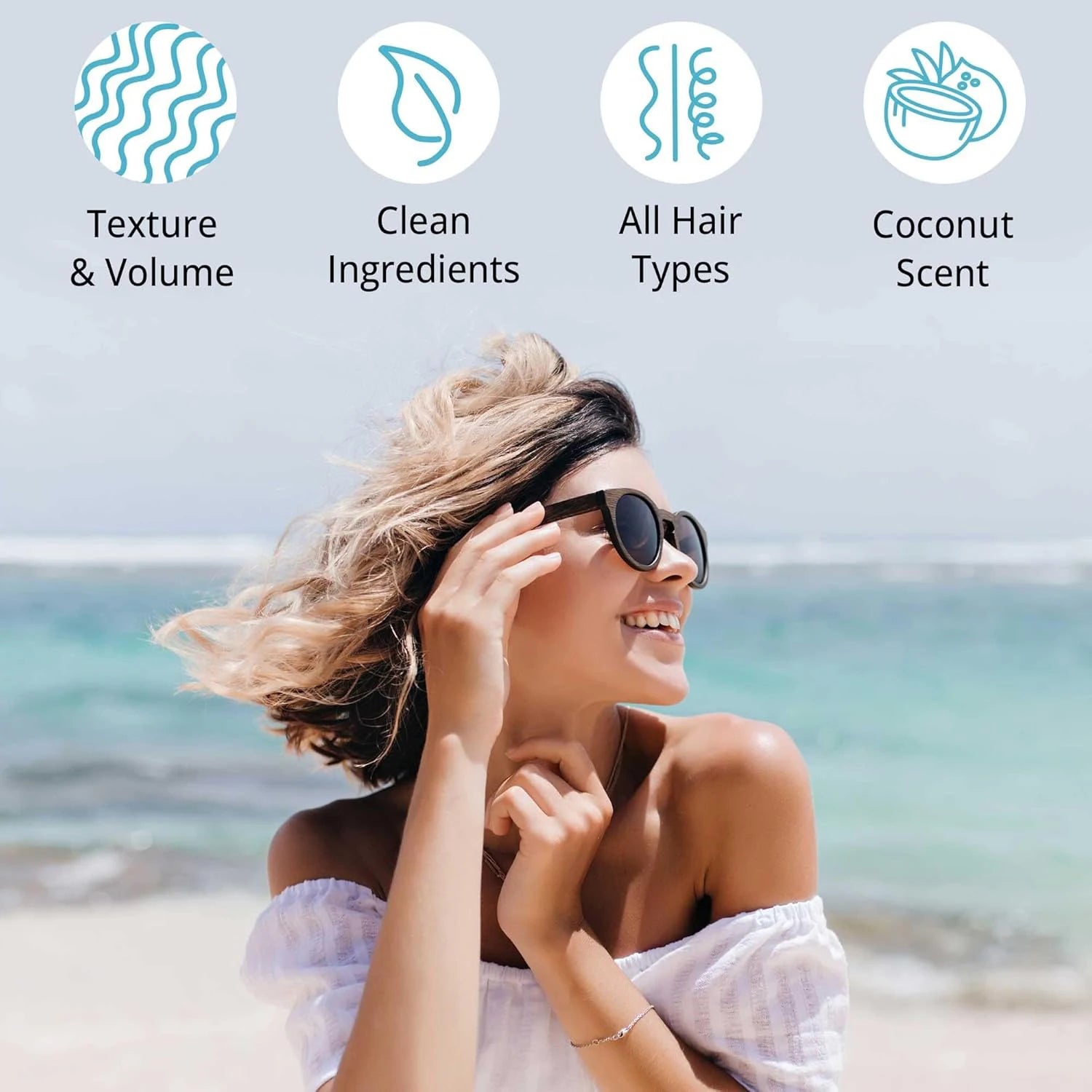Sea Salt Hair Styling Spray with Aloe Vera and Hyaluronic Acid 100g