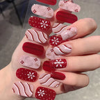Christmas Semi-Cured Gel Nail Wraps with Winter Snowflake Designs