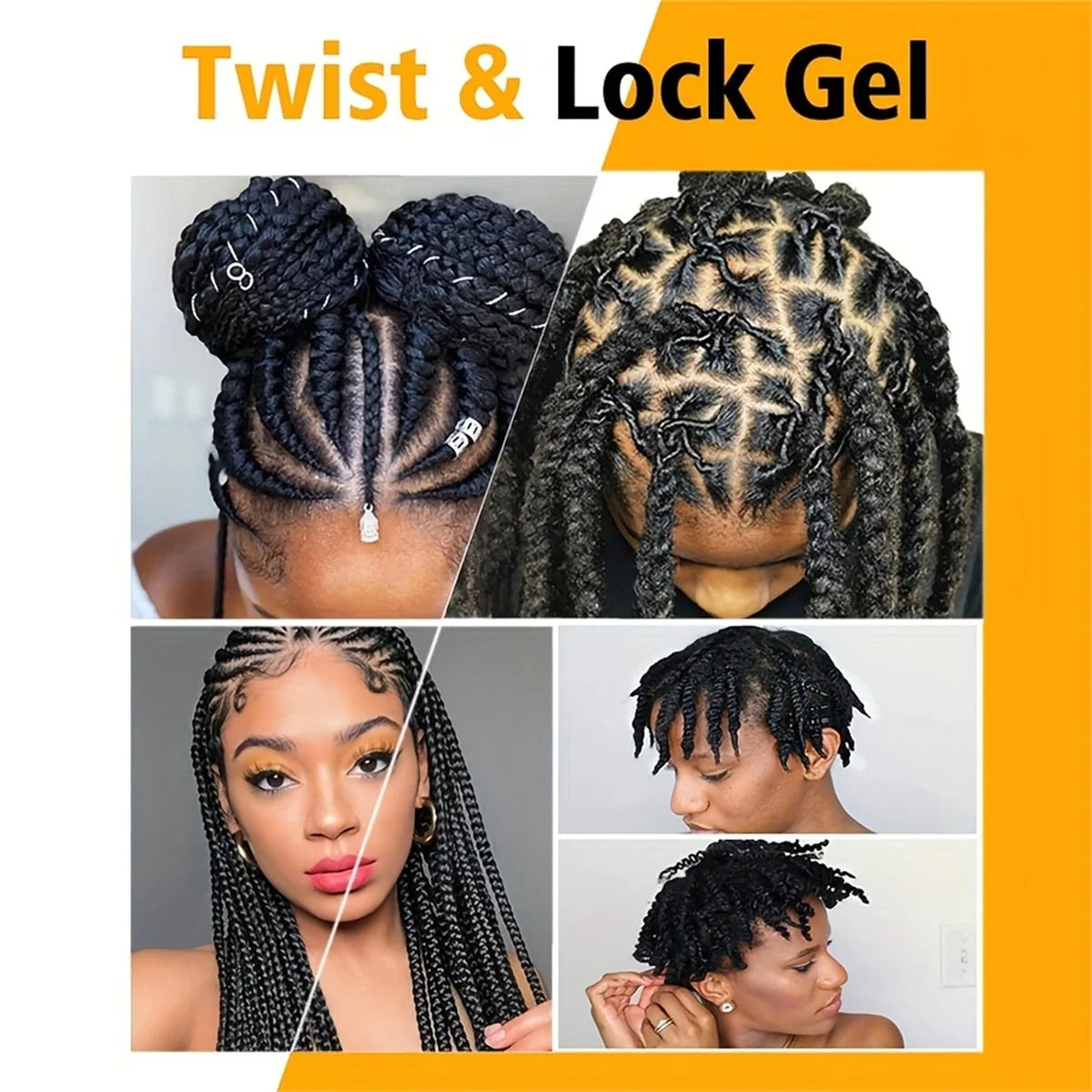 Strong Hold Braid Gel Hair Styling Wax Kit for Twists Locs and Edges
