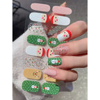 Christmas Semi-Cured Gel Nail Wraps with Winter Snowflake Designs
