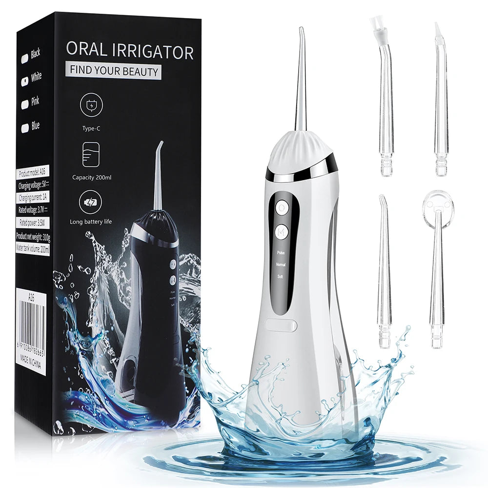 Portable Rechargeable Oral Irrigator Water Flosser for Teeth - 1