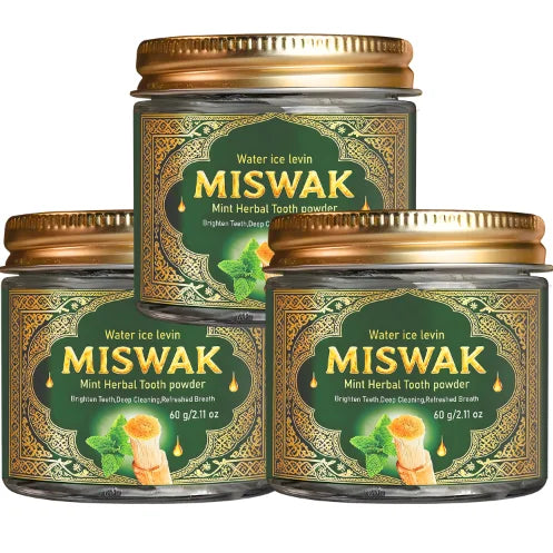 Miswak Mint Herbal Tooth Powder Charcoal Teeth Whitening 60g - 8