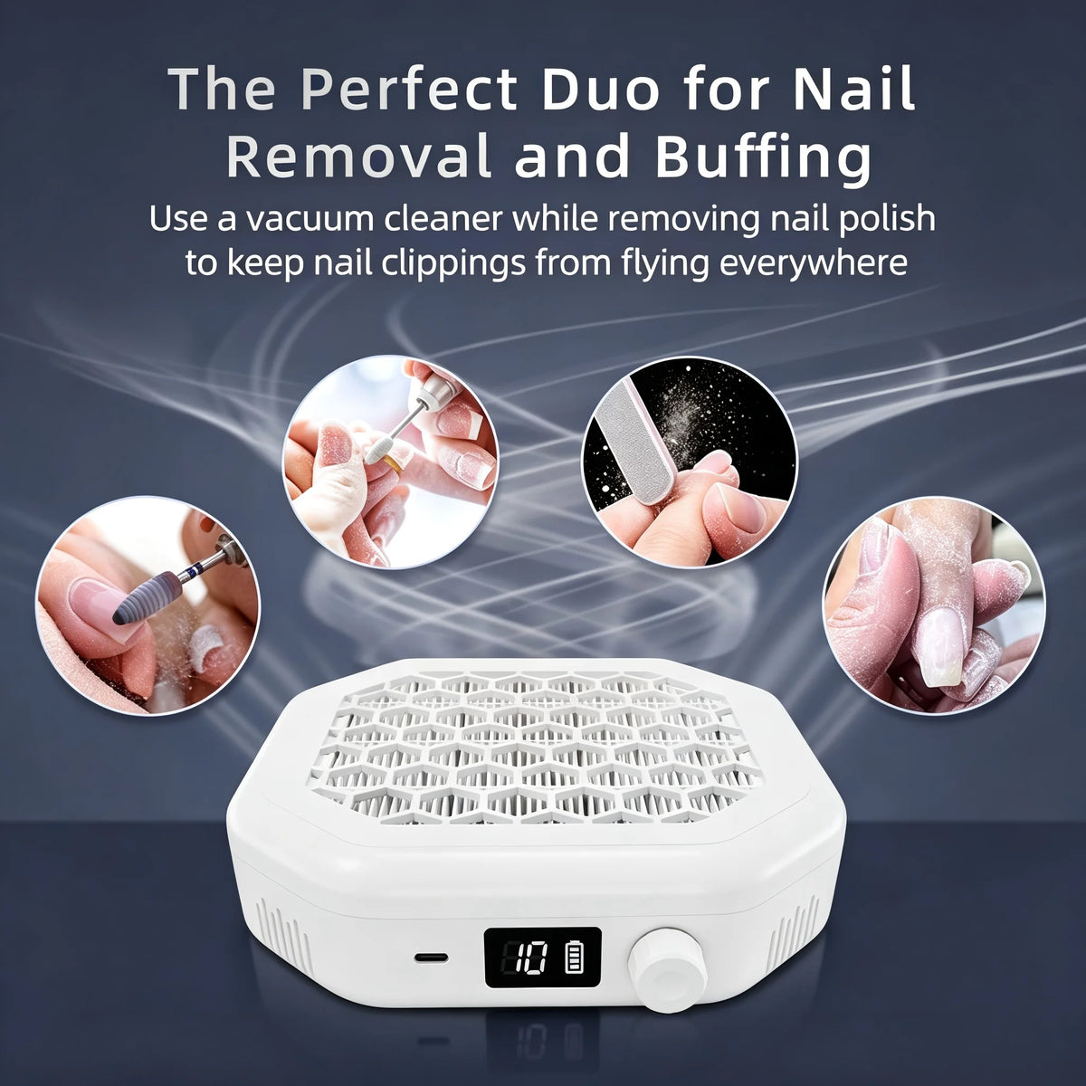 Rechargeable Cordless Nail Dust Collector for Manicures