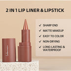 2-in-1 Waterproof Matte Lipstick and Lip Liner